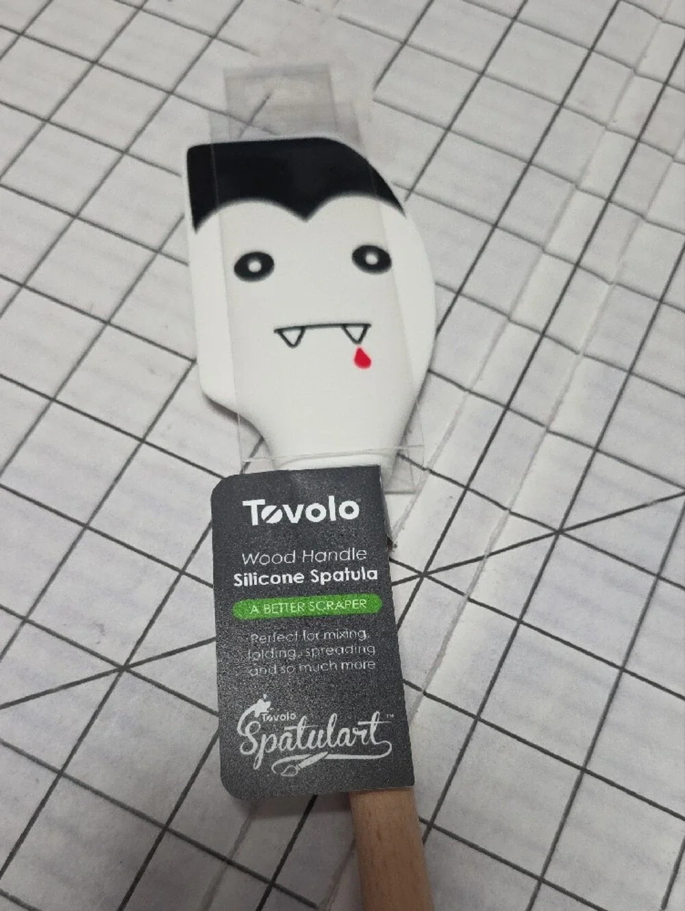 Tovolo Vampire Silicone Spatula W Wood Handle - White & Black, NIP,  Spatulart